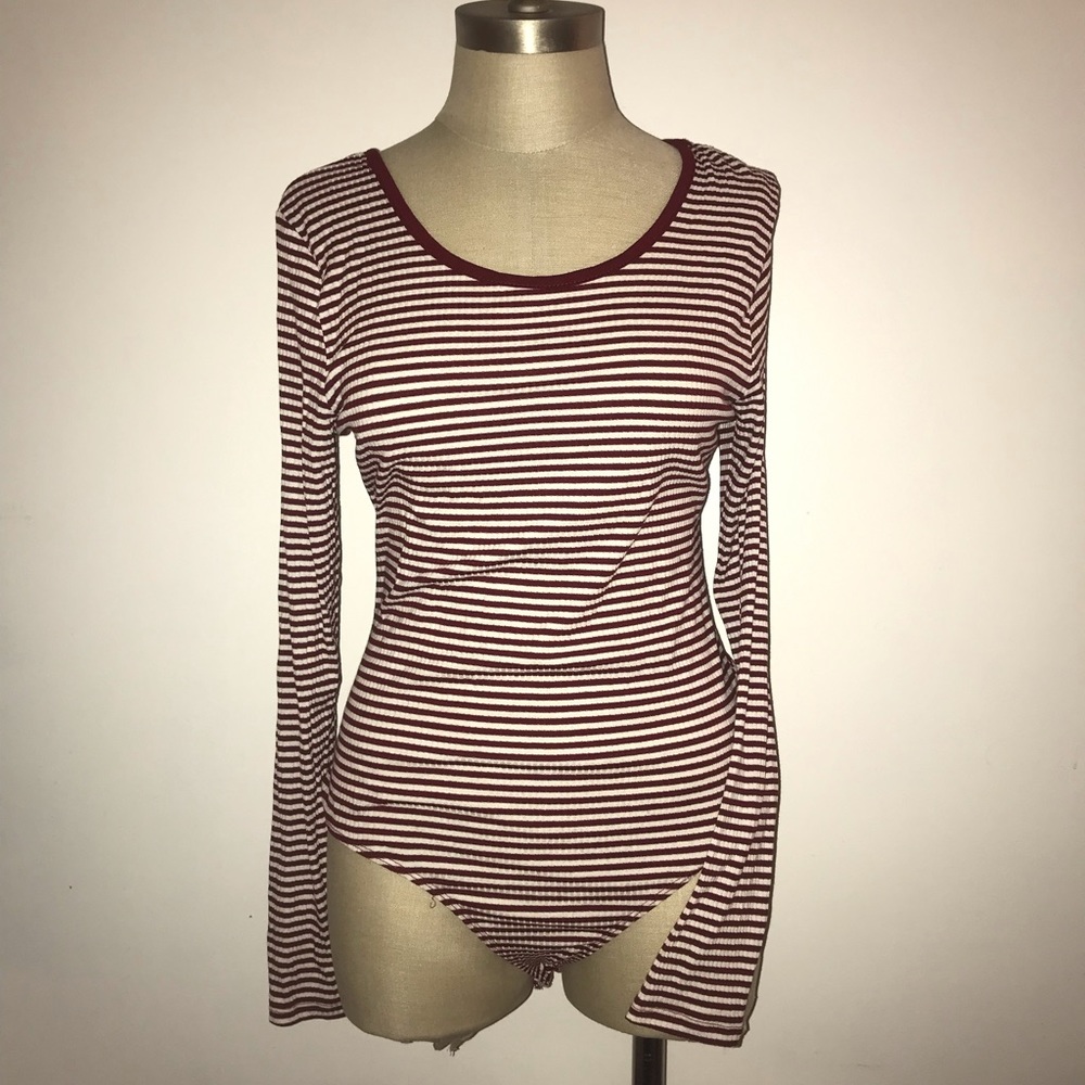 Striped Bodysuit in Red & White ✨